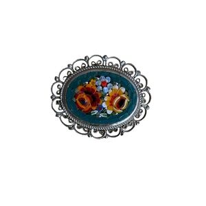 Vintage Italian mini mosaic brooch